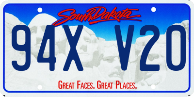 SD license plate 94XV20