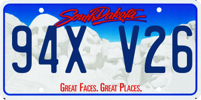 SD license plate 94XV26