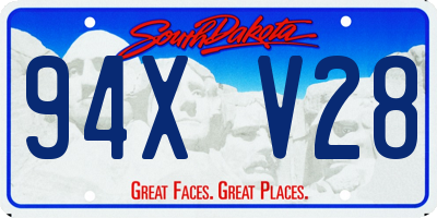 SD license plate 94XV28