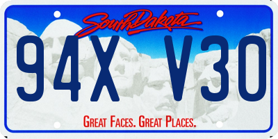 SD license plate 94XV30