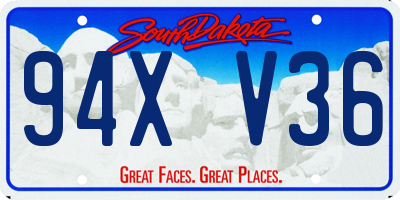 SD license plate 94XV36