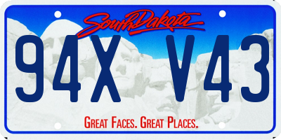 SD license plate 94XV43
