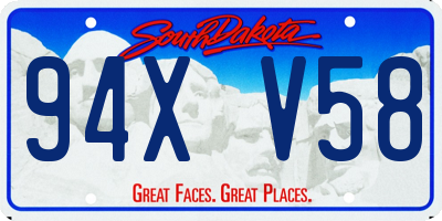 SD license plate 94XV58