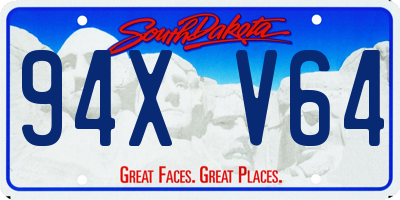SD license plate 94XV64