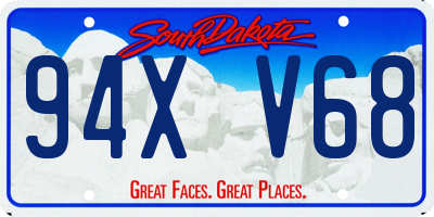 SD license plate 94XV68