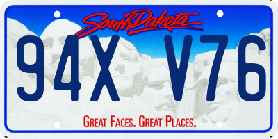 SD license plate 94XV76