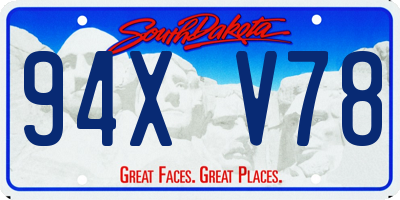 SD license plate 94XV78
