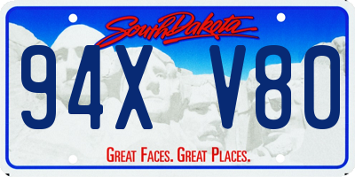 SD license plate 94XV80