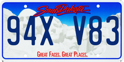 SD license plate 94XV83