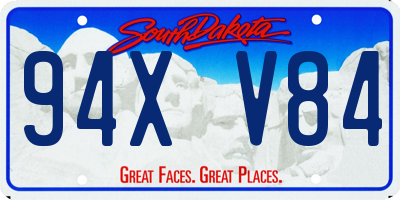 SD license plate 94XV84