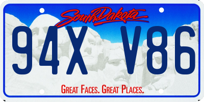 SD license plate 94XV86