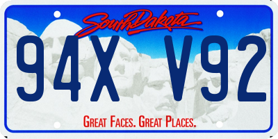 SD license plate 94XV92