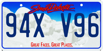 SD license plate 94XV96