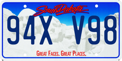 SD license plate 94XV98