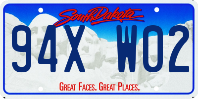 SD license plate 94XW02