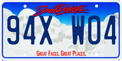 SD license plate 94XW04