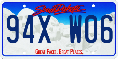 SD license plate 94XW06