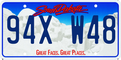 SD license plate 94XW48