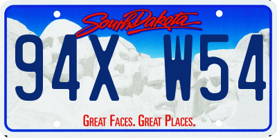 SD license plate 94XW54