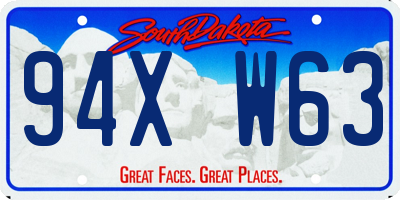 SD license plate 94XW63