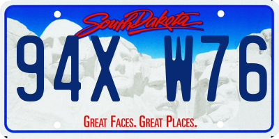 SD license plate 94XW76