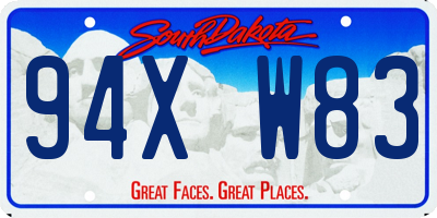 SD license plate 94XW83