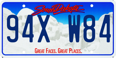SD license plate 94XW84