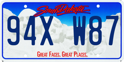 SD license plate 94XW87
