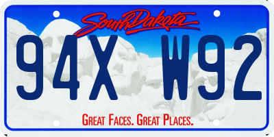 SD license plate 94XW92