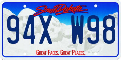 SD license plate 94XW98