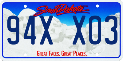 SD license plate 94XX03