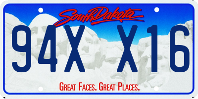 SD license plate 94XX16