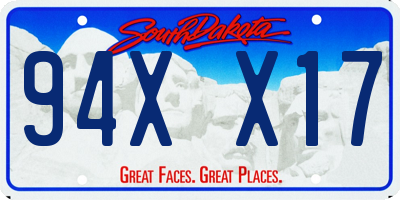SD license plate 94XX17