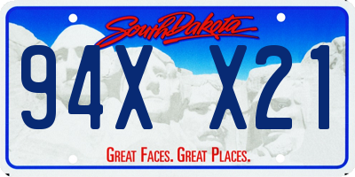 SD license plate 94XX21