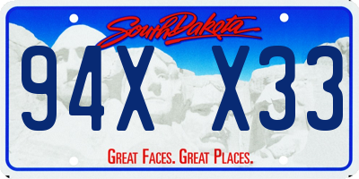 SD license plate 94XX33
