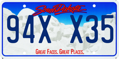 SD license plate 94XX35