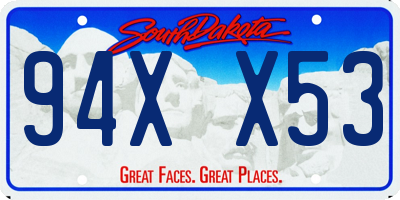 SD license plate 94XX53