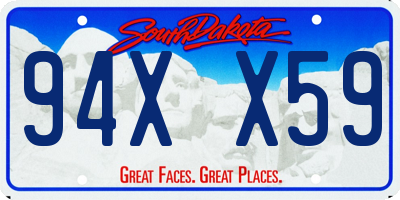SD license plate 94XX59
