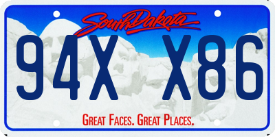 SD license plate 94XX86