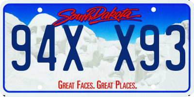 SD license plate 94XX93