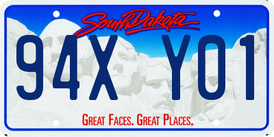SD license plate 94XY01