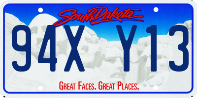 SD license plate 94XY13