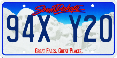 SD license plate 94XY20