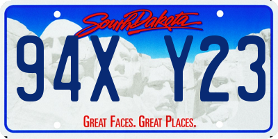 SD license plate 94XY23