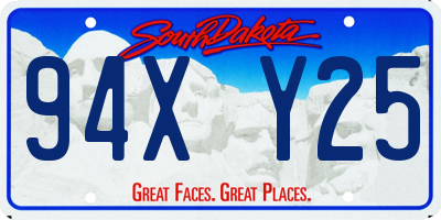 SD license plate 94XY25