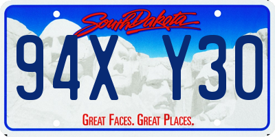 SD license plate 94XY30