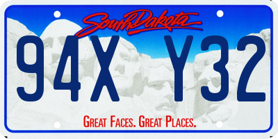 SD license plate 94XY32