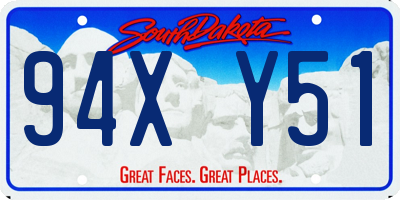 SD license plate 94XY51
