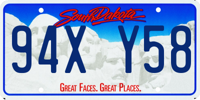 SD license plate 94XY58