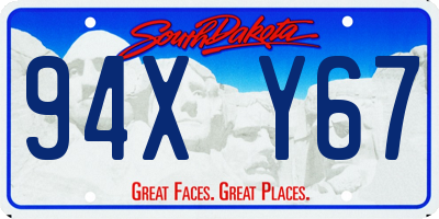 SD license plate 94XY67